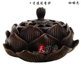 INPHIC-開光銅蓮花香爐工藝品銅爐擺飾熏香爐佛教佛具 檀香香爐 帶蓋